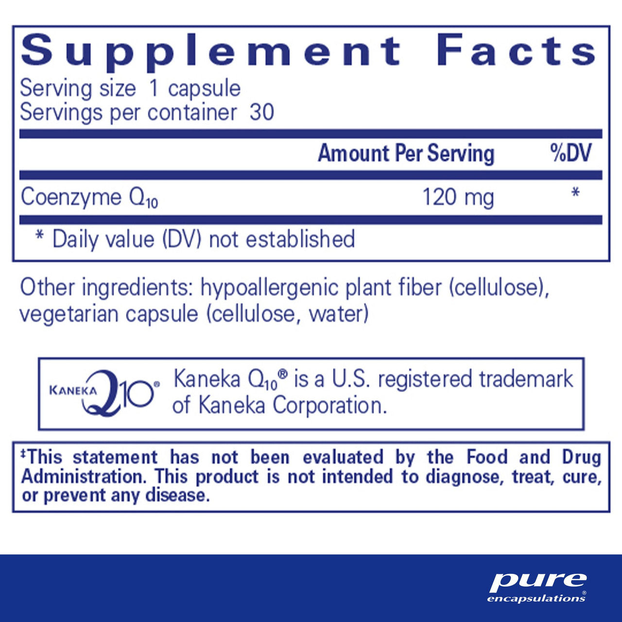 A picture of the supplement facts label.  