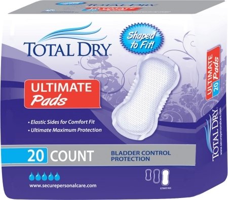 Bladder Control Pad TotalDry™ 16-1/2 Inch Length Heavy Absorbency Polymer Core Regular- (SP1596)
