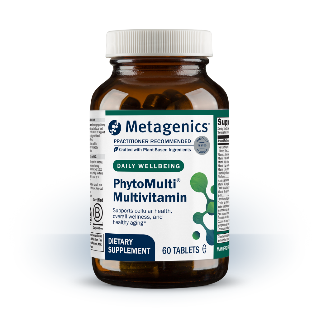Metagenics PhytoMulti Multivitamin bottle on a white background