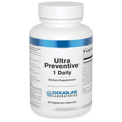 A bottle of Douglas Labs Ultra Preventive 1 Daily dietary supplement with 60 vegetarian capsules.