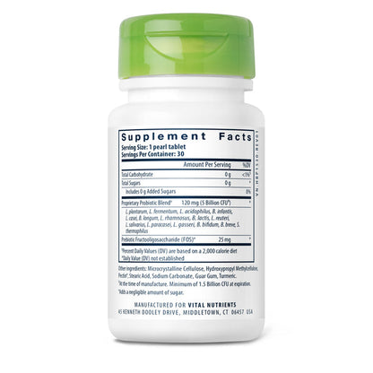 A picture of the supplement facts label on a white bottle with green lid.  