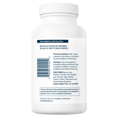 Vitamins supplement bottle with label on a white background