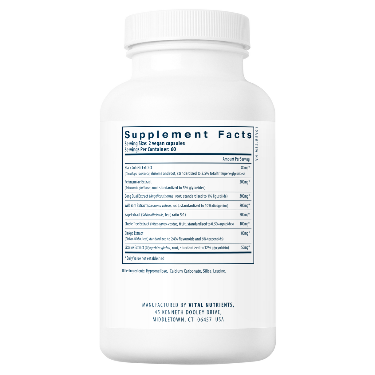 Supplement bottle with label on a white background