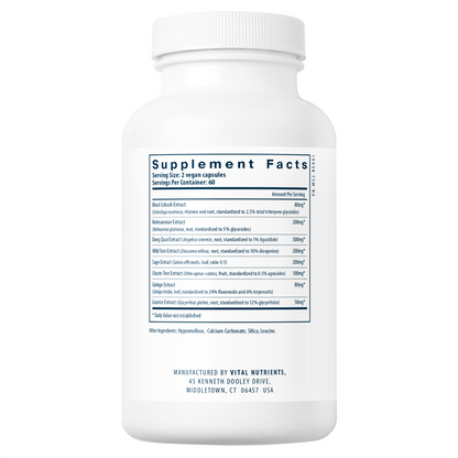 Supplement bottle with label on a white background