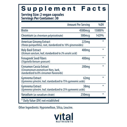 A picture of the label that contains supplement facts.  