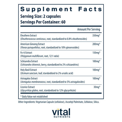 A picture of the supplement facts label.  