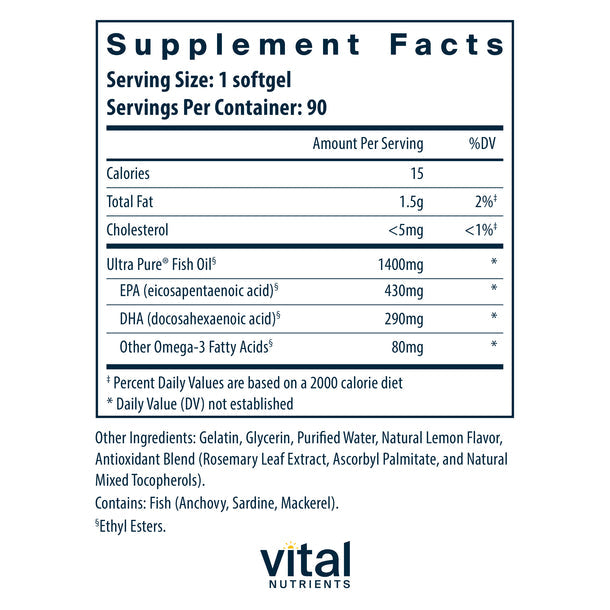A picture of the supplement facts label