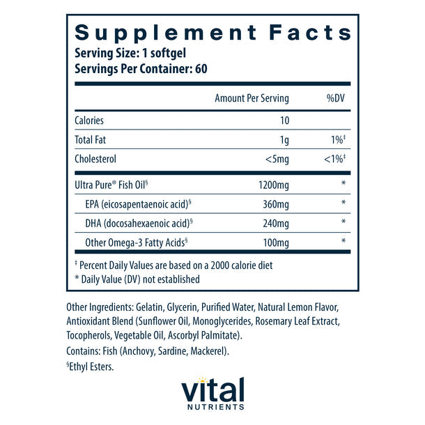 A picture of the supplement facts label