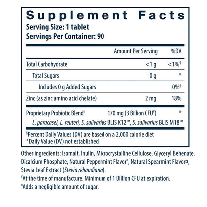 A picture of the supplement facts label.