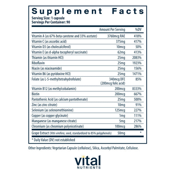 A picture of the supplement facts label
