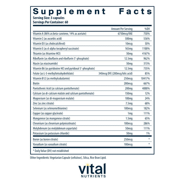 A picture of the supplement facts label.  