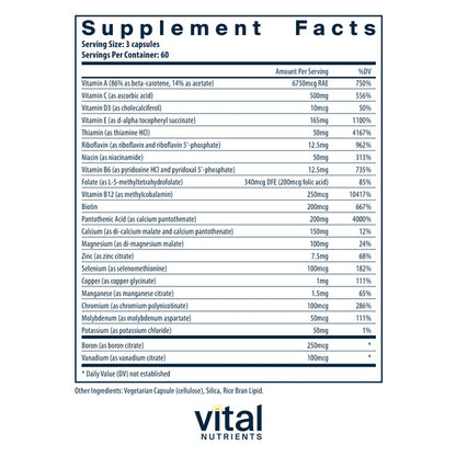 A picture of the supplement facts label.  