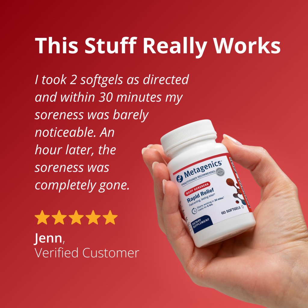 A positive customer review for Metagenics Rapid Relief