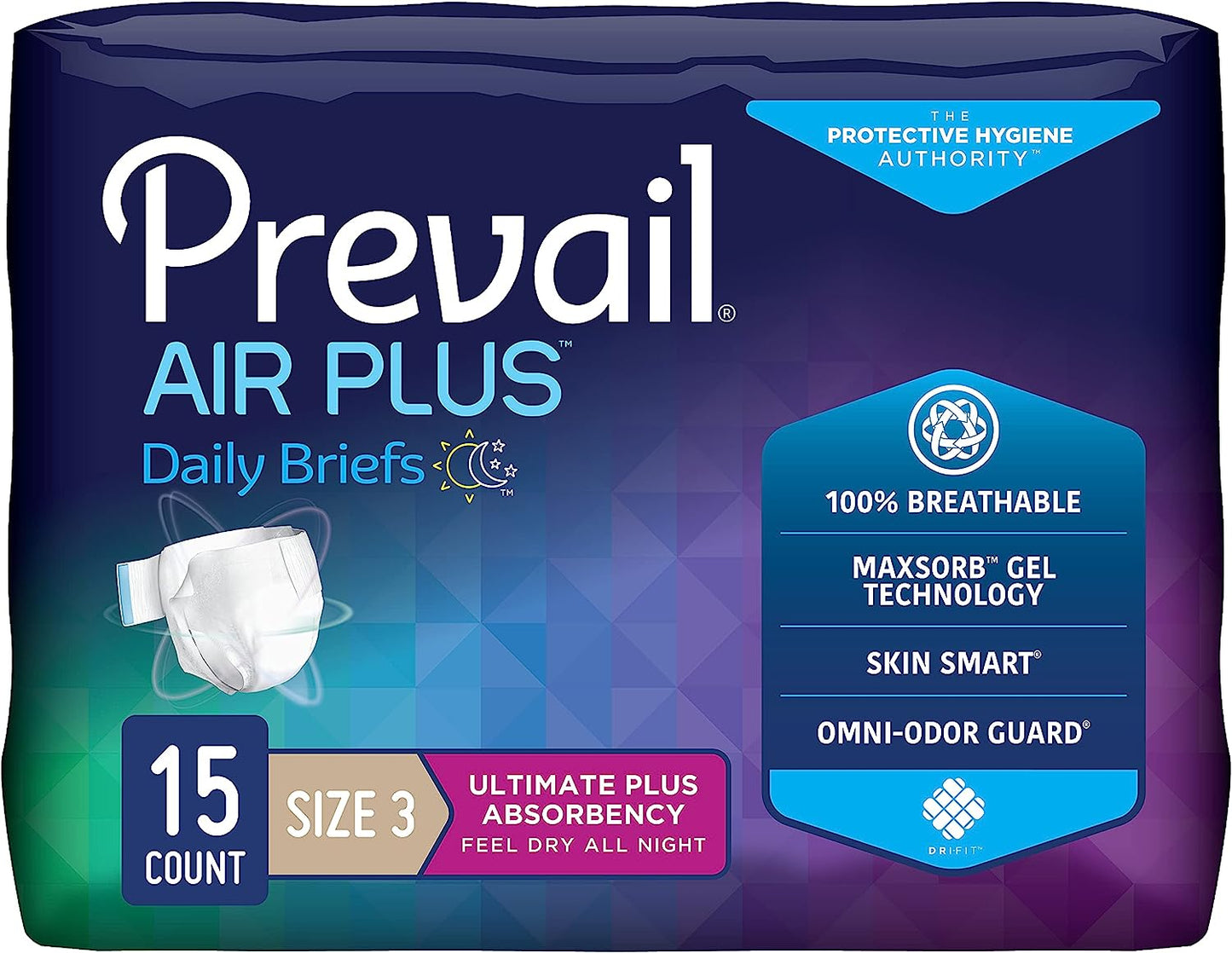 Prevail Air Plus Daily Brief-Ultimate Absorbency- Size 3 (PVBNG-014)