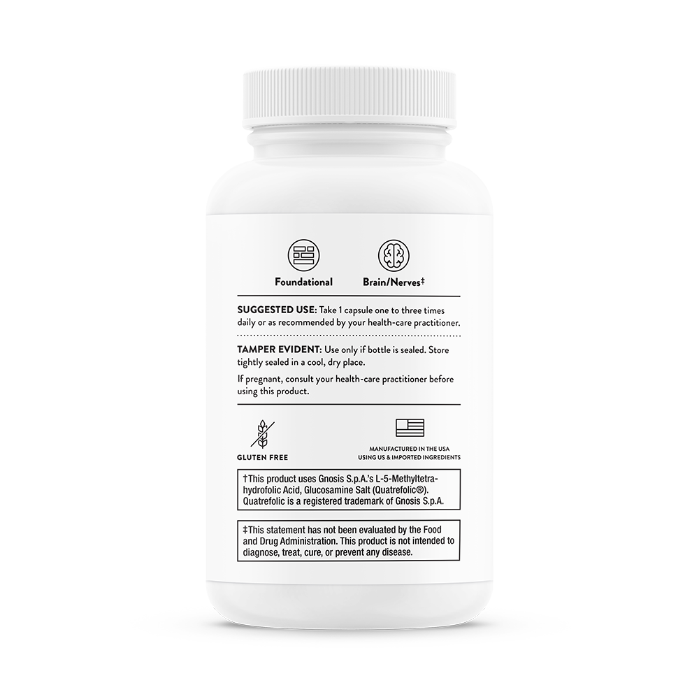 Suggested use for a bottle of Thorne B-Complex #12 dietary supplement 