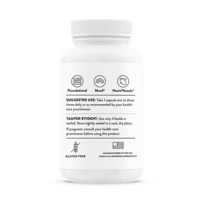 Suggested use for a bottle of Thorne 5-MTHF 1 mg dietary supplement 
