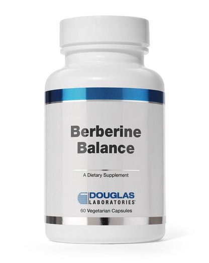 A bottle of Douglas Labs Berberine Balance dietary supplement with 60 vegetarian capsules.