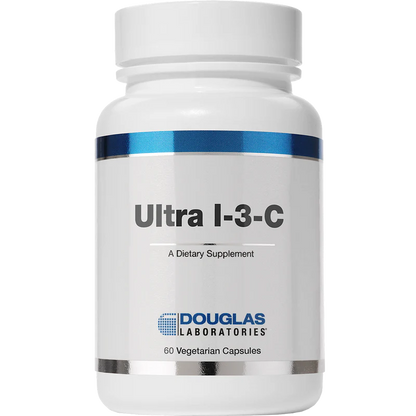 A bottle of Douglas Labs Ultra I-3-C dietary supplement with 60 vegetarian capsules.