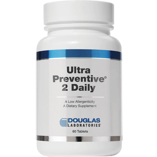 A bottle of Douglas Labs Ultra Preventive 2 Daily dietary supplement with 60 tablets.