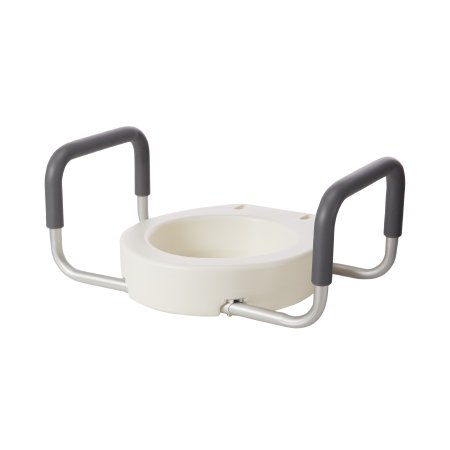 Raised Toilet Seat with Arms drive™ 3-1/2 Inch Height White 300 lbs. Weight Capacity (12402)