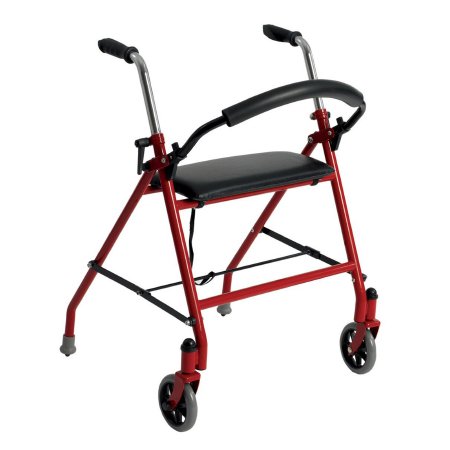 Dual Release Folding Walker with Wheels and Seat Adjustable Height drive™ Aluminum Frame 300 lbs. Weight Capacity 29 to 38 Inch Height (1239RD)