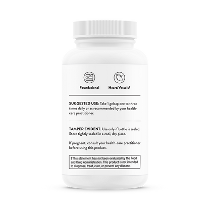 Suggested use for A bottle of Thorne Ultimate-E mixed tocopherols dietary supplement 
