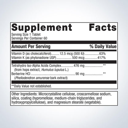 Supplement facts label on a white background