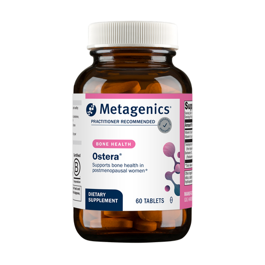 Metagenics Ostera dietary supplement bottle on a white background