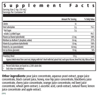 A list of supplement facts.  