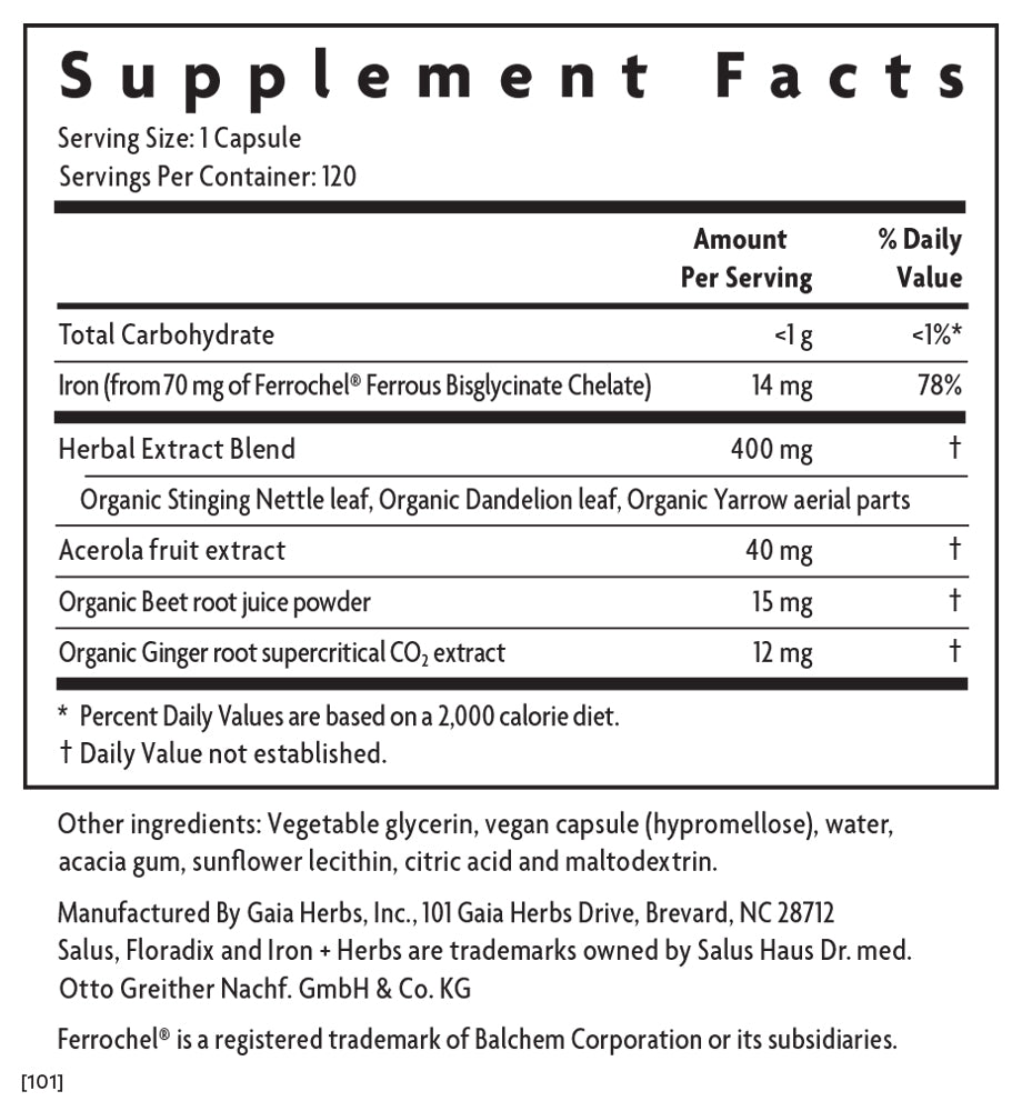 A list of supplement facts.  