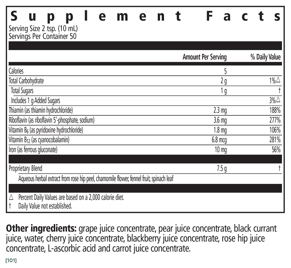 A list of supplement facts.  