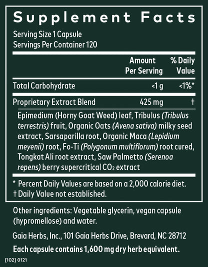 A list of supplement facts.  