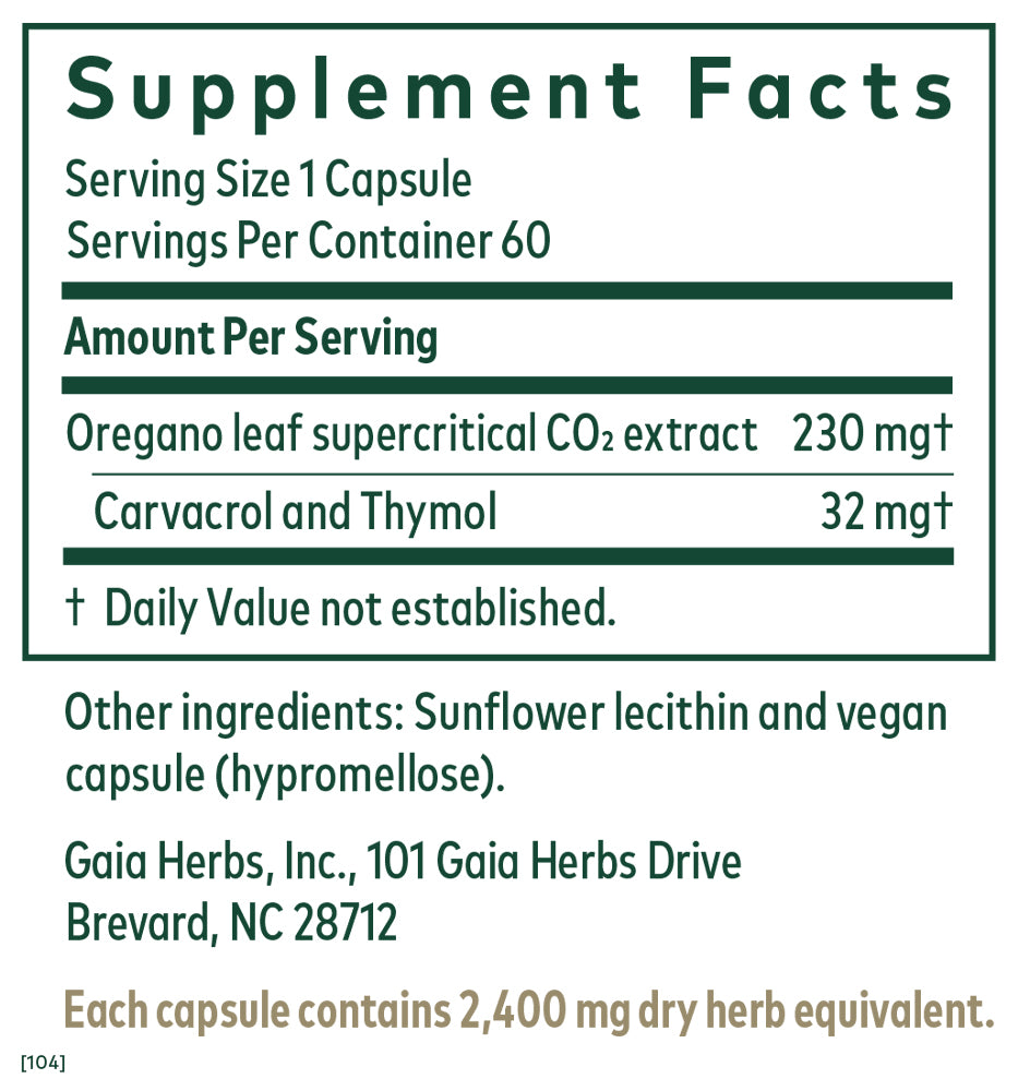 A list of supplement facts.  