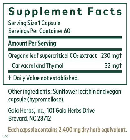 A list of supplement facts.  
