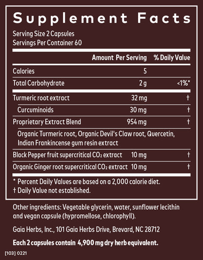 A list of supplement facts.  