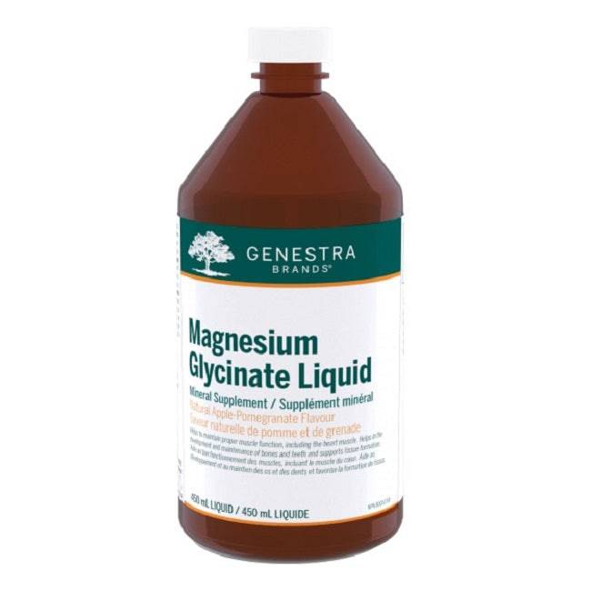 Bottle of Genestra Magnesium Glycinate Liquid supplement.