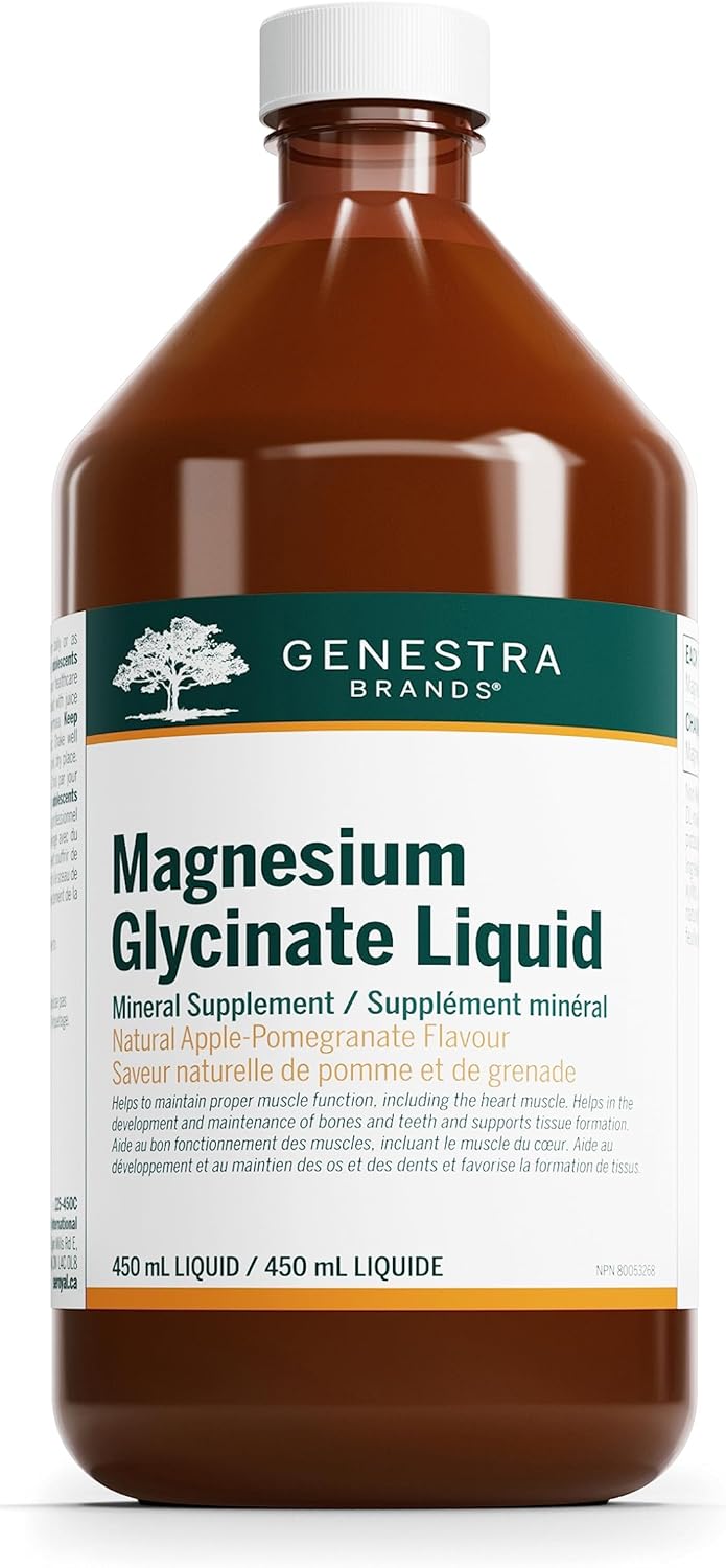 Bottle of Genestra Magnesium Glycinate Liquid supplement.