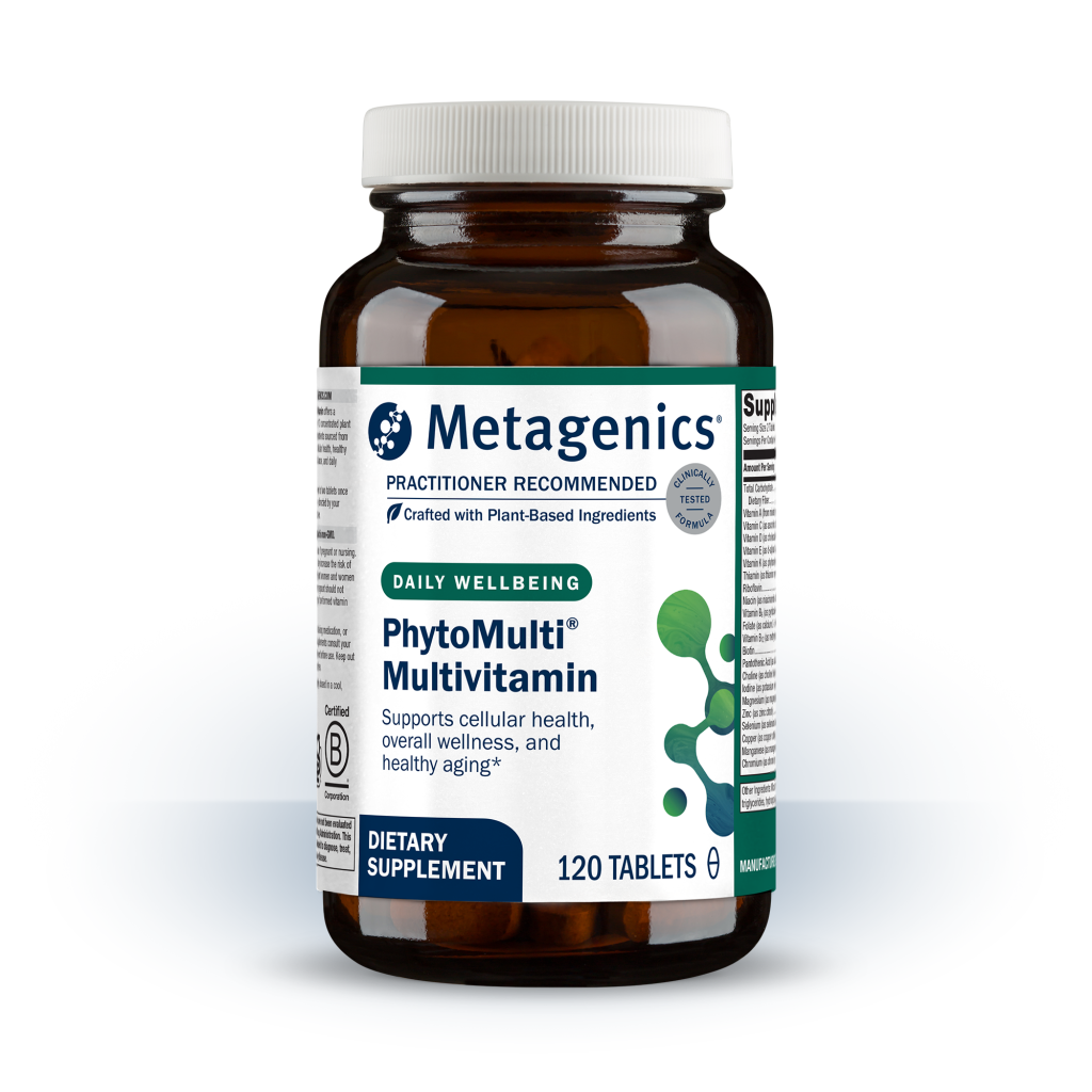 Metagenics PhytoMulti Multivitamin bottle on a white background