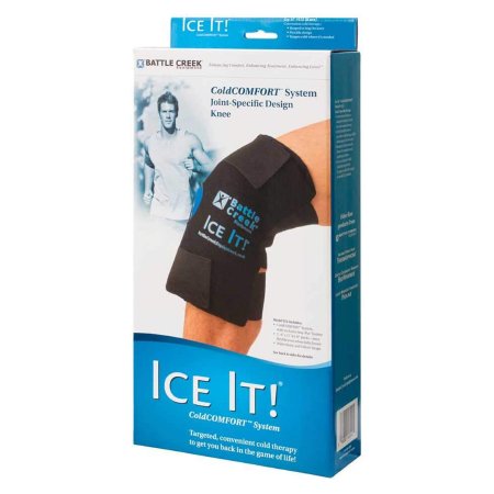 Cold Pack with Wrap Ice It!® MaxCOMFORT™ System Knee 12 X 13 Inch Fabric / Foam / Vinyl / Gel Reusable (512)