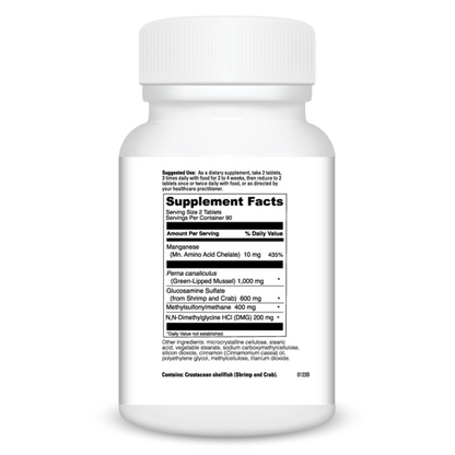 Supplement bottle with detailed label on a white background