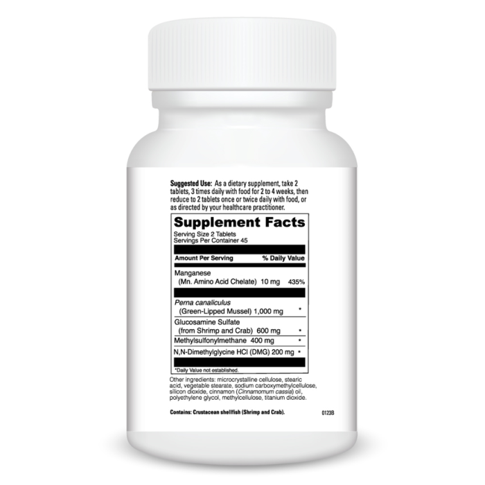 Supplement bottle with detailed label on a white background