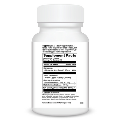Supplement bottle with detailed label on a white background
