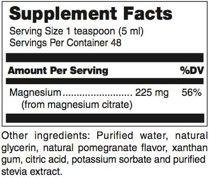 Supplement facts for a bottle of Douglas Labs Liquid Magnesium dietary supplement
