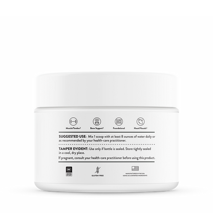 Suggested use label for a container of Thorne Magnesium Bisglycinate dietary supplement powder.