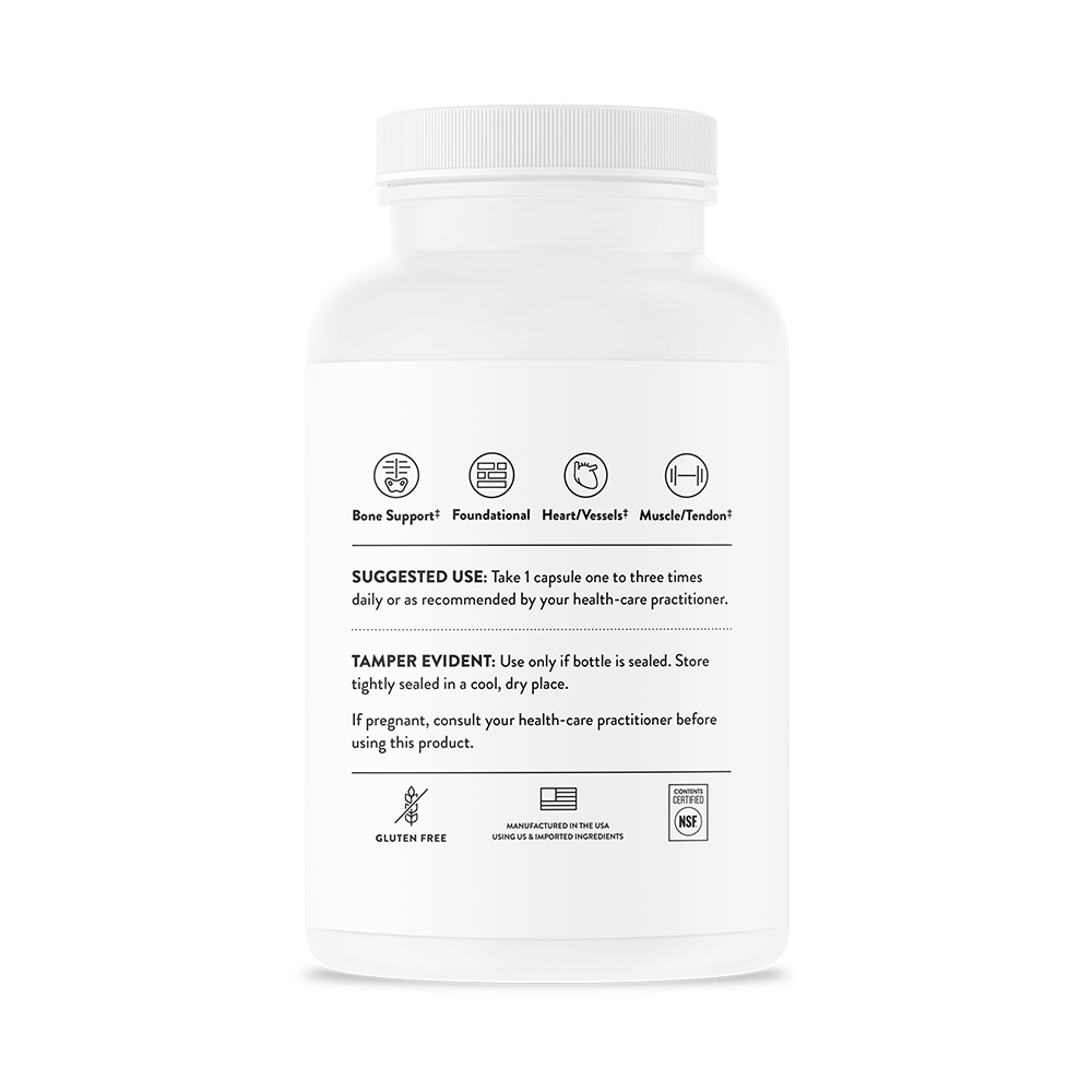 Suggested use for a bottle of Thorne Magnesium CitraMate dietary supplement 