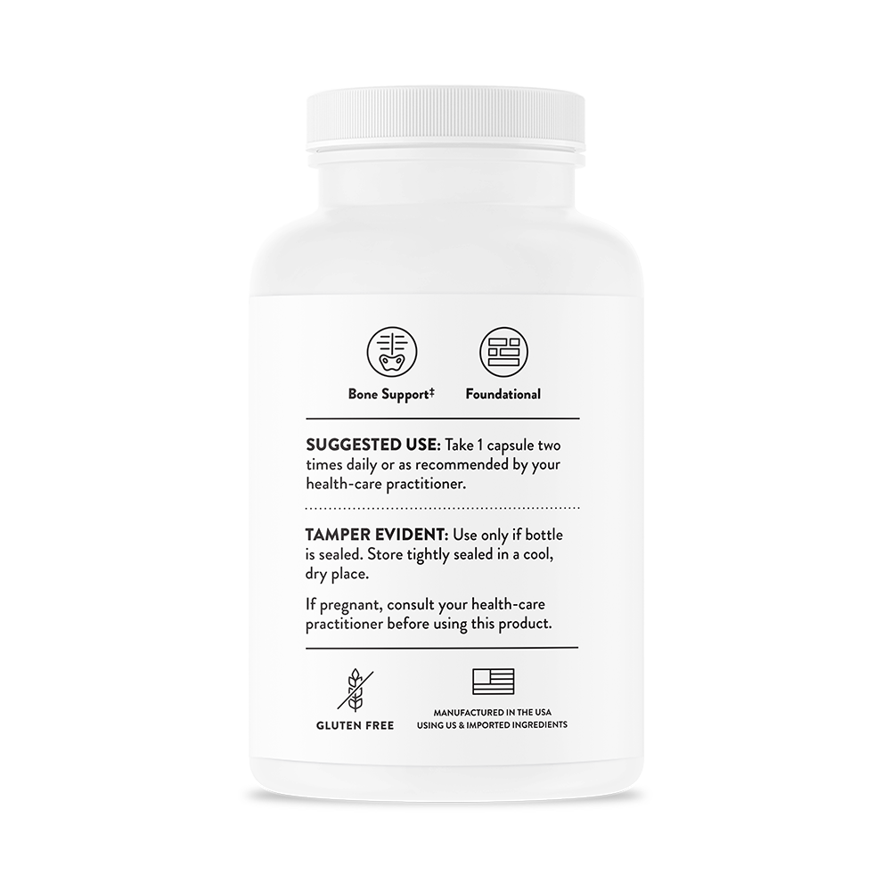 Suggested use for a  bottle of Thorne Calcium dietary supplement 