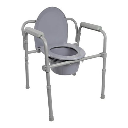 Commode Chair McKesson Fixed Arms Steel Frame Back Bar 13-1/2 Inch Seat Width 350 lbs. Weight Capacity (146-11148-1)