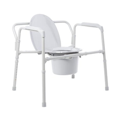 Commode Chair McKesson Fixed Arms Steel Frame Back Bar 13-3/4 Inch Seat Width 650 lbs. Weight Capacity (146-11117N-1)