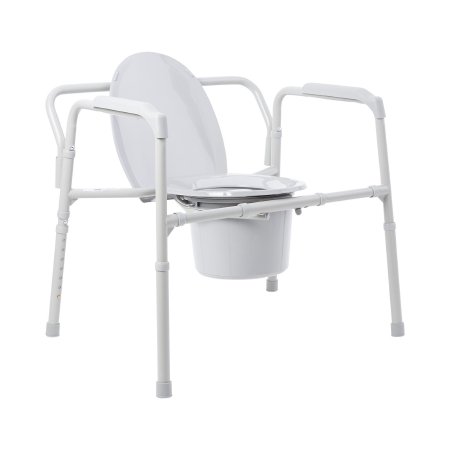 Commode Chair McKesson Fixed Arms Steel Frame Back Bar 13-3/4 Inch Seat Width 650 lbs. Weight Capacity (146-11117N-1)