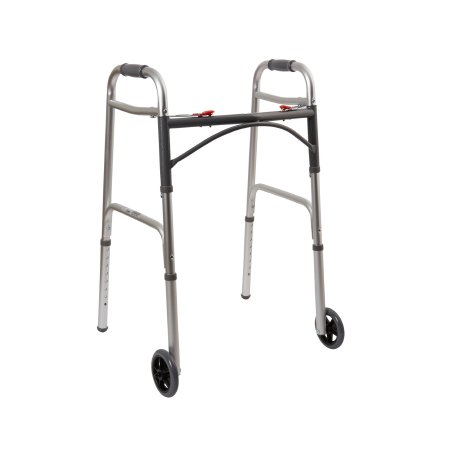 Folding Walker Adjustable Height McKesson Aluminum Frame 350 lbs. Weight Capacity 32 to 39 Inch Height (146-10210-4)